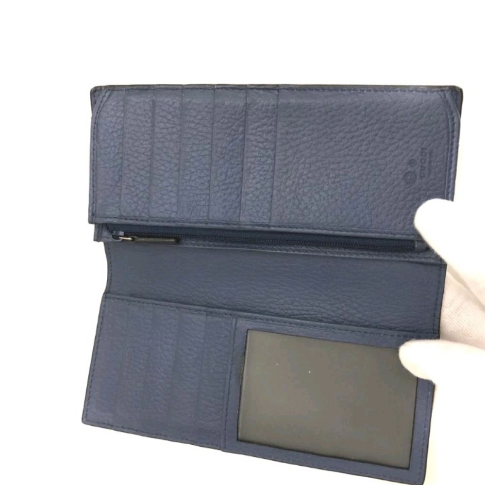 GUCCI Interlocking G Leather Long Bifold Wallet Black - Picture 6 of 8